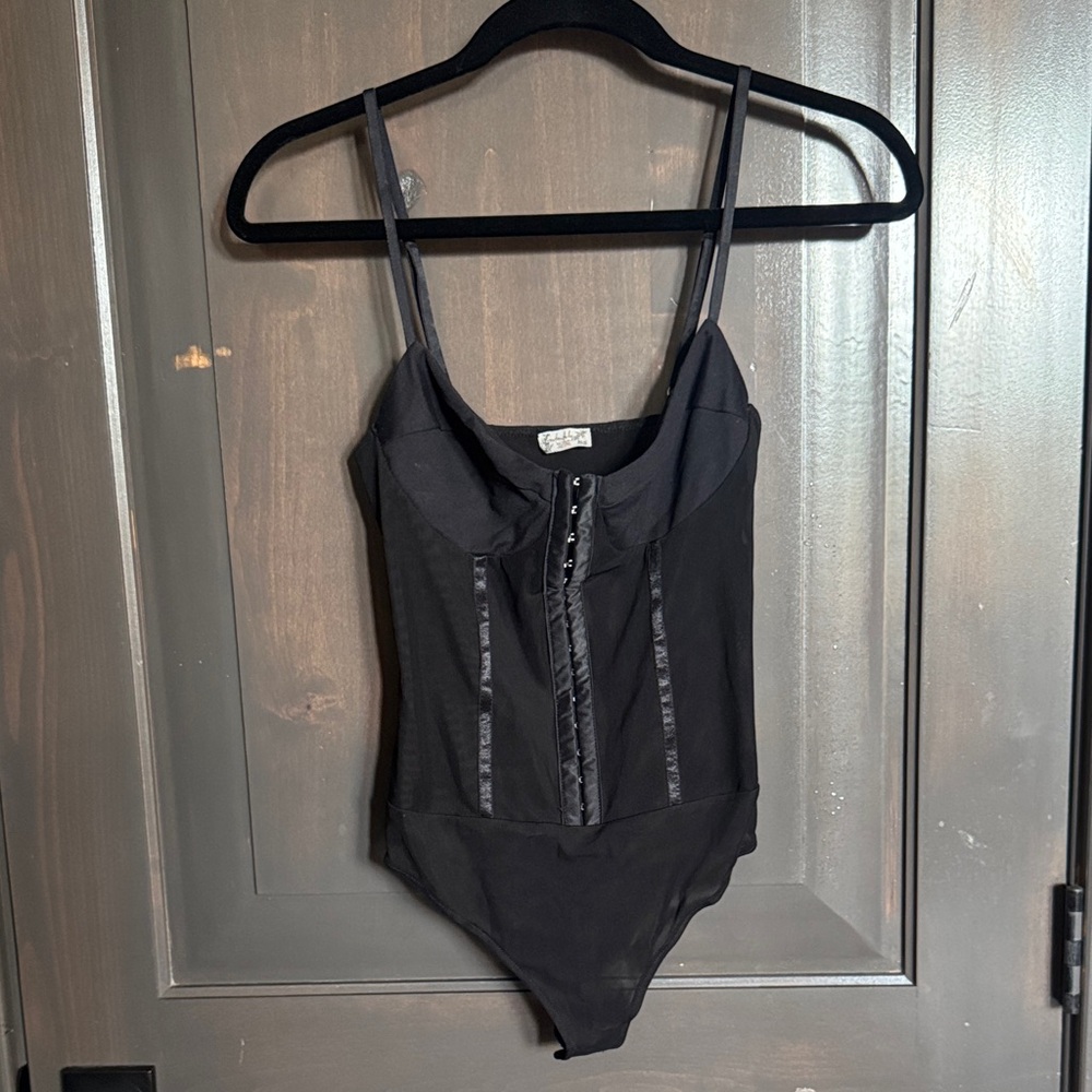 Free People Black Bodysuit